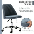thumbnail image 5 of edx Vanity Chair, Armless Desk Chair with Wheels, Adjustable Swivel Fabric Makeup Chair, Comfortable Home Office Task Computer Chair, Blue, 5 of 7