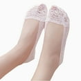 thumbnail image 2 of Dengjunhu Solid Color Fashion Women Lace Low Cut Anti-slip No Show Invisible Boat Sock, 2 of 7