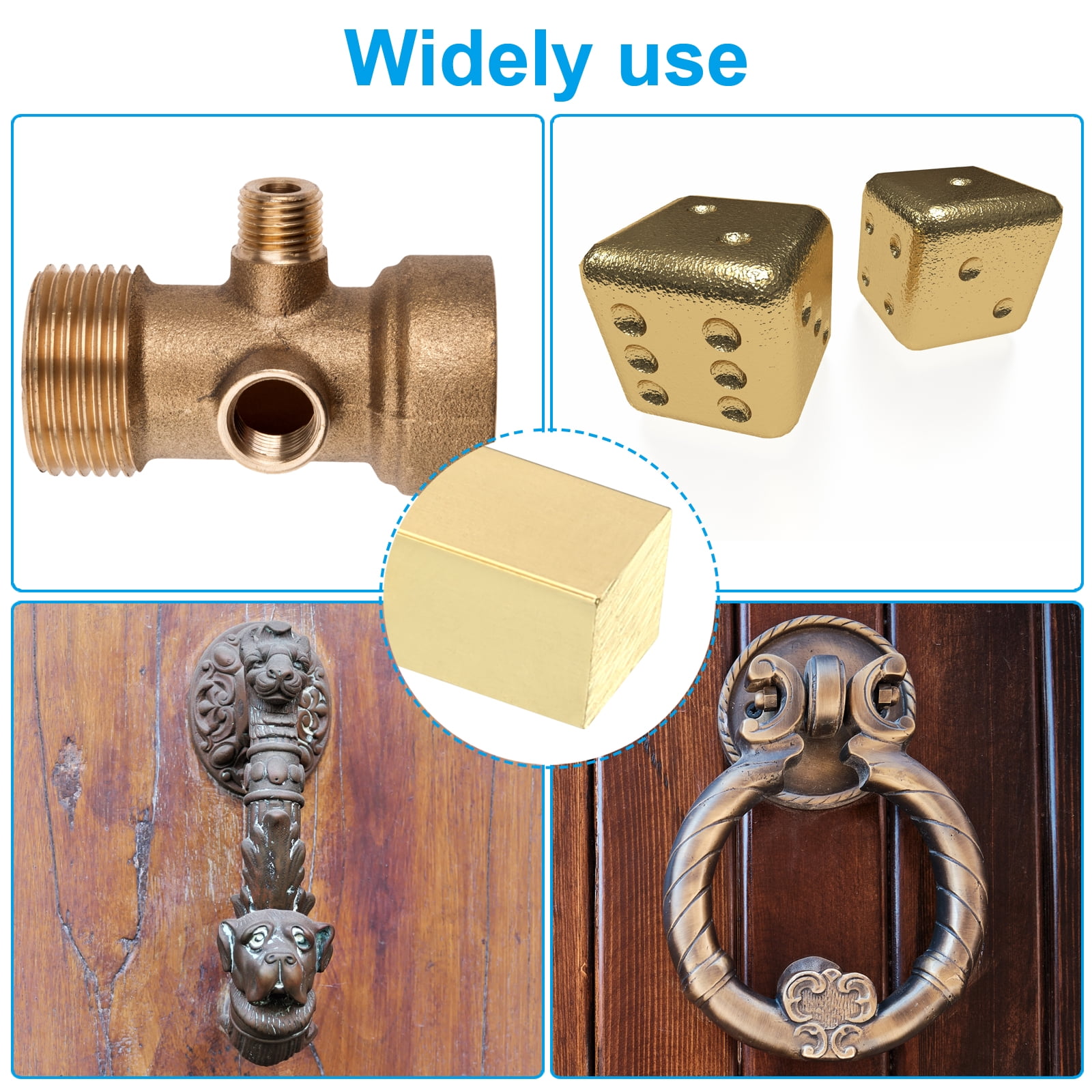 Unique Bargains Brass Square Bar Solid Flat Mill Stock for Crafting 0.2Mx12mmx12mm