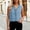 Blue, variant on 2026 Women's Casual Denim V-Neck Ruffled Shirt Blouse, Sleeveless Ruffled Edge Jean Top, Loose Fit Casual Denim Blouse