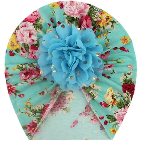 

FNNMNNR Accessories Floral Hat Boy Headwear Hat Baby Girl Cap Baby Care Baby Bow flower printed hat female baby soft and comfortable