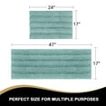 thumbnail image 2 of PrimeBeau Striped Chenille Bath Rugs Super Absorbent Non Skid Floor Mats Set of 2, Aqua, 47 x 17 Plus 17 x 24 Inches, 2 of 7