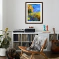 thumbnail image 4 of Art.com Blue wild flowers with an orange tree Art Print by Pol Ledent, Brown Frame Wall Art, 32" x 40", 4 of 5