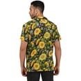 thumbnail image 2 of Stylore Mens Hawaiian Shirt Short-Sleeve Funky Summer Sunflower Black Small, 2 of 7