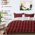 thumbnail image 3 of 3 Piece Black Red Plaid Duvet Cover Set Queen Size,Microfiber Comforter/Quilt Cover with Corner Ties and 2 Pillowcases,Vintage Rustic Buffalo Checked Gingham All Season Bedding with Zipper Closure, 3 of 8