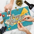 thumbnail image 4 of Going Away Party Cutting Board, Happy Retirement Banner Design Hand Lettering Congratulatory, Decorative Tempered Glass Cutting and Serving Board, Large Size, Coral White Sky Blue, by Ambesonne, 4 of 5