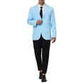thumbnail image 2 of Unique Bargains Men's Slim Fit Blazer Single Breasted One Button Sports Coat XL Light Blue, 2 of 6