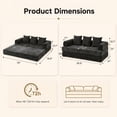 thumbnail image 5 of SESSLIFE Sofa Bed, Convertible Chenille Fabric Boneless Couch, Sleeper Sofa with Pillows & Storage Pocket, No Assembly Folding Pull Out Couch for Living Room, Black, 5 of 9