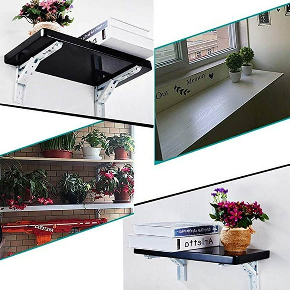 Wall Mounted Shelf,2 pcs Folding Shelf Folding Shelf Brackets Stainless Steel Shelf Brackets Top Tier Quality