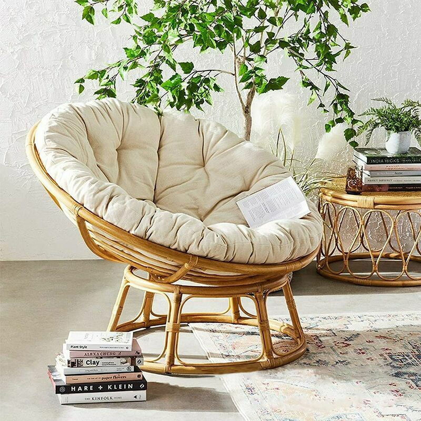 Round Papasan Chair Cushion, Garden Cushion, Rattan Armchair