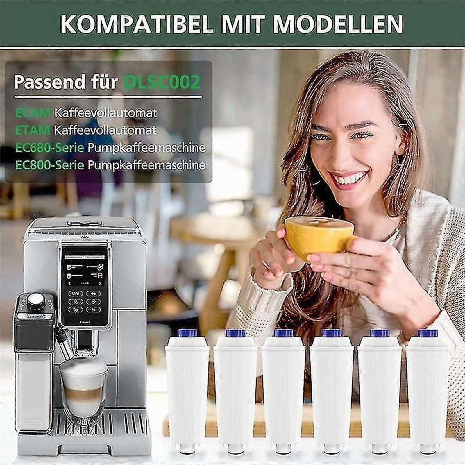 6-pack Coffee Machine Filters for Delonghi Dlsc002 Filter Ecam, Esam, Etam, Bco, Ec with Activated (FMY)