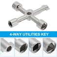 thumbnail image 4 of Uxcell 4 Way Utility Key, Multifunction Triangle Square Panel Cross Key for Valve Electrical Cabinet Opening Silver, 4 of 6