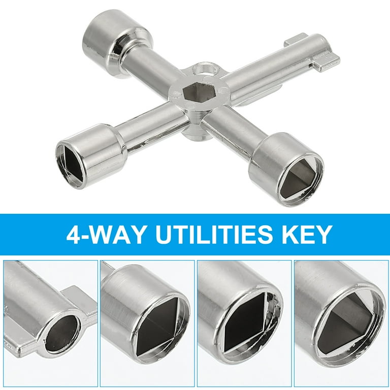 Uxcell 4 Way Utility Key, Multifunction Triangle Square Panel