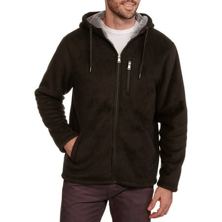 Faded Glory Men's Bonded Sherpa Hoodie and George Men's Suede Glove Bundle - Walmart.com