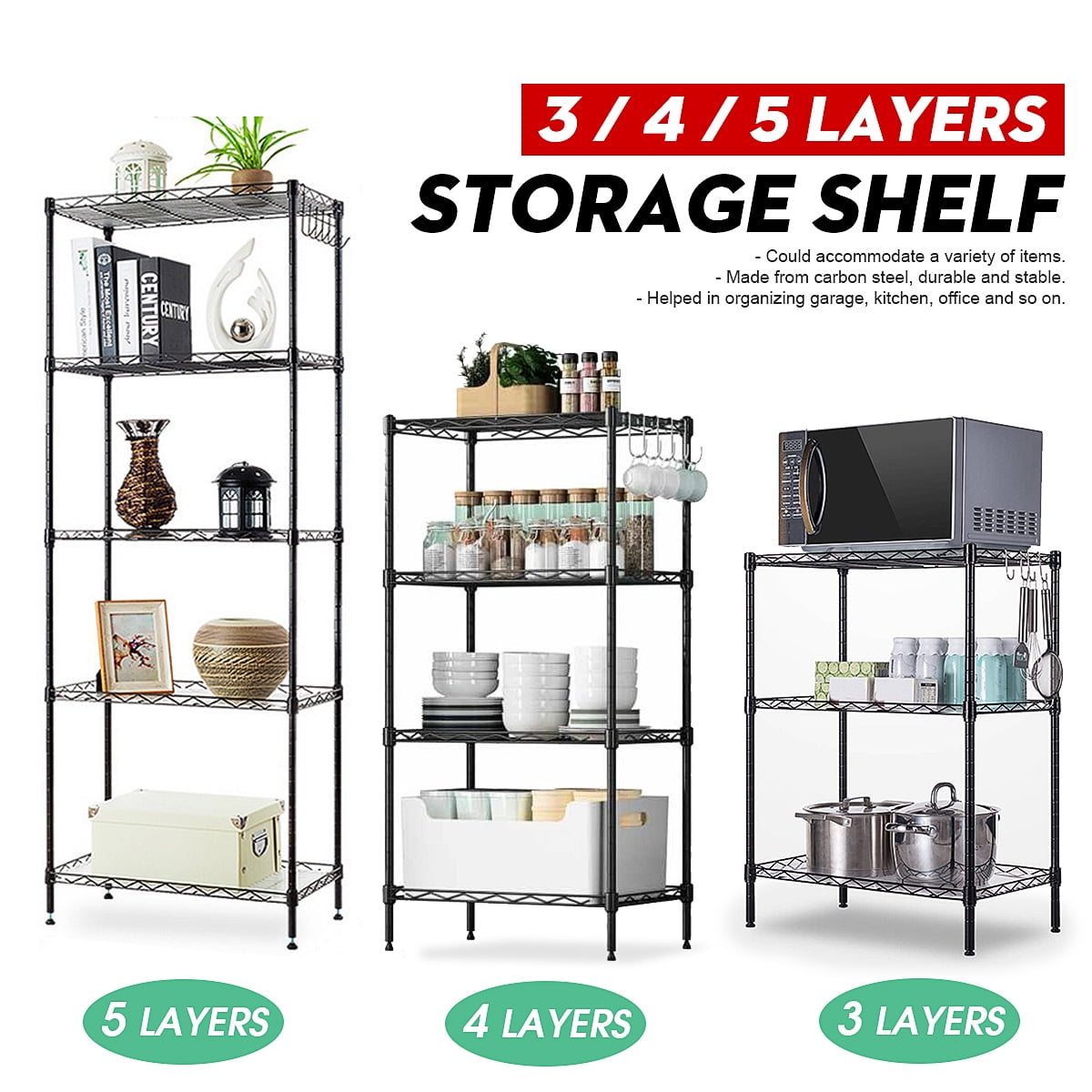 5 TIER HEAVY DUTY SHELVING SHELVES STORAGE UNIT GARAGE HOME OFFICE NEW