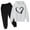 R/322White, variant on Vividxx Outfits Sets Sweatshirt Tops Hoodie Trousers Pant Sets For Teen Girls Sweatsuits 2PCS Oversized Hoodie And Sweatpants Slacks Sets Preppy Clothes Solid Color Toddler Fashionable Dailywear