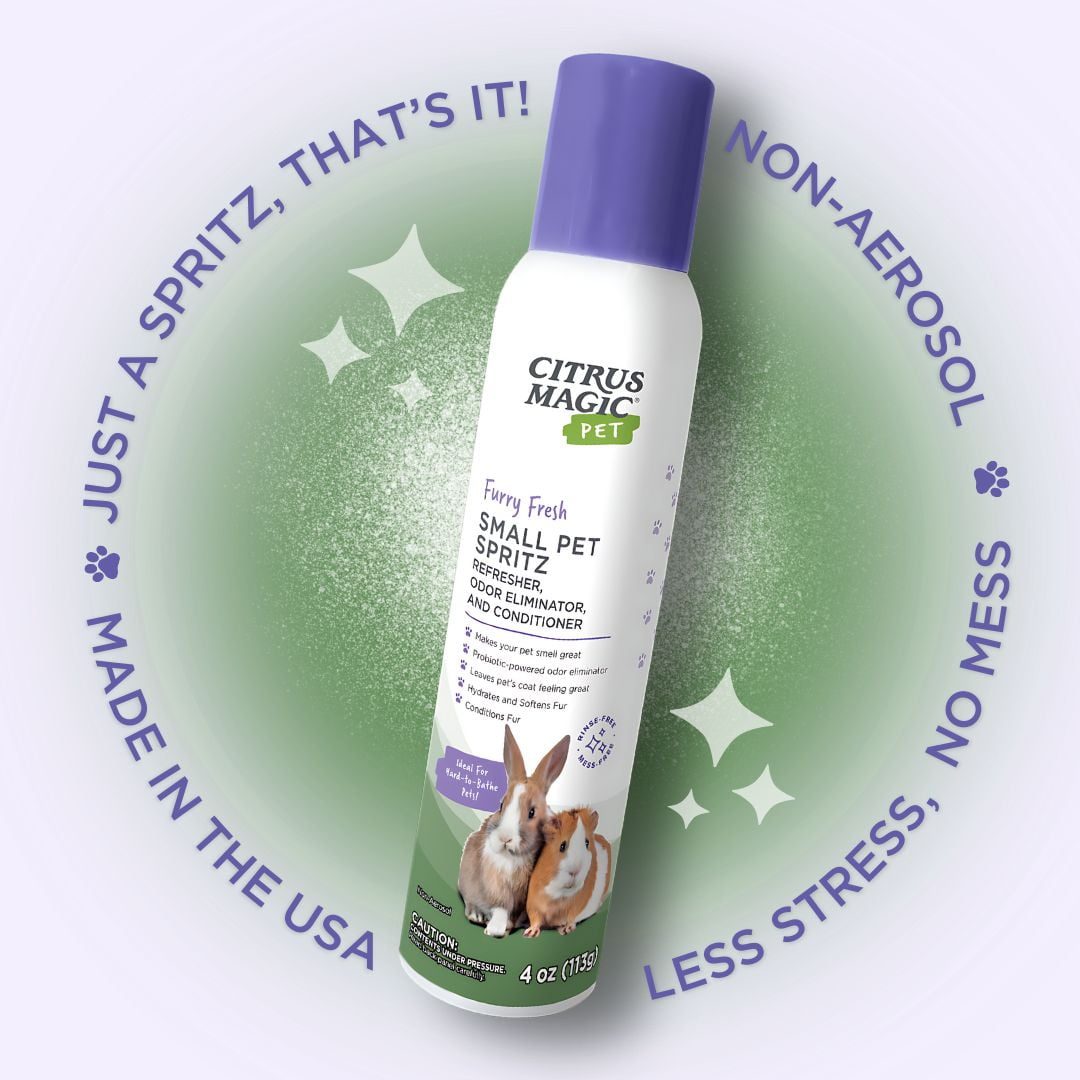 Citrus Magic Pet Small Pet Spritz Refresher, Odor Eliminator, and Conditioner, Furry Fresh, 4-Ounce