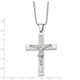thumbnail image 3 of Stainless Steel Polished Laser Cut Crucifix 22in Necklace; 22 inch; Lobster (Fancy) Clasp; for Adults and Teens; for Women and Men, 3 of 3