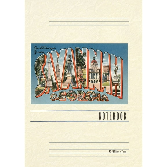 Vintage Lined Notebook Greetings from Savannah (Paperback)