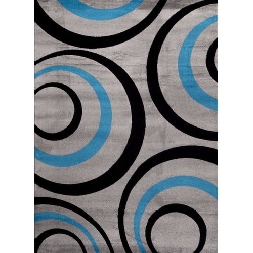 Persian Rugs 1017 Turquoise Modern Abstract Area Rug 8x10 Walmart Com Walmart Com