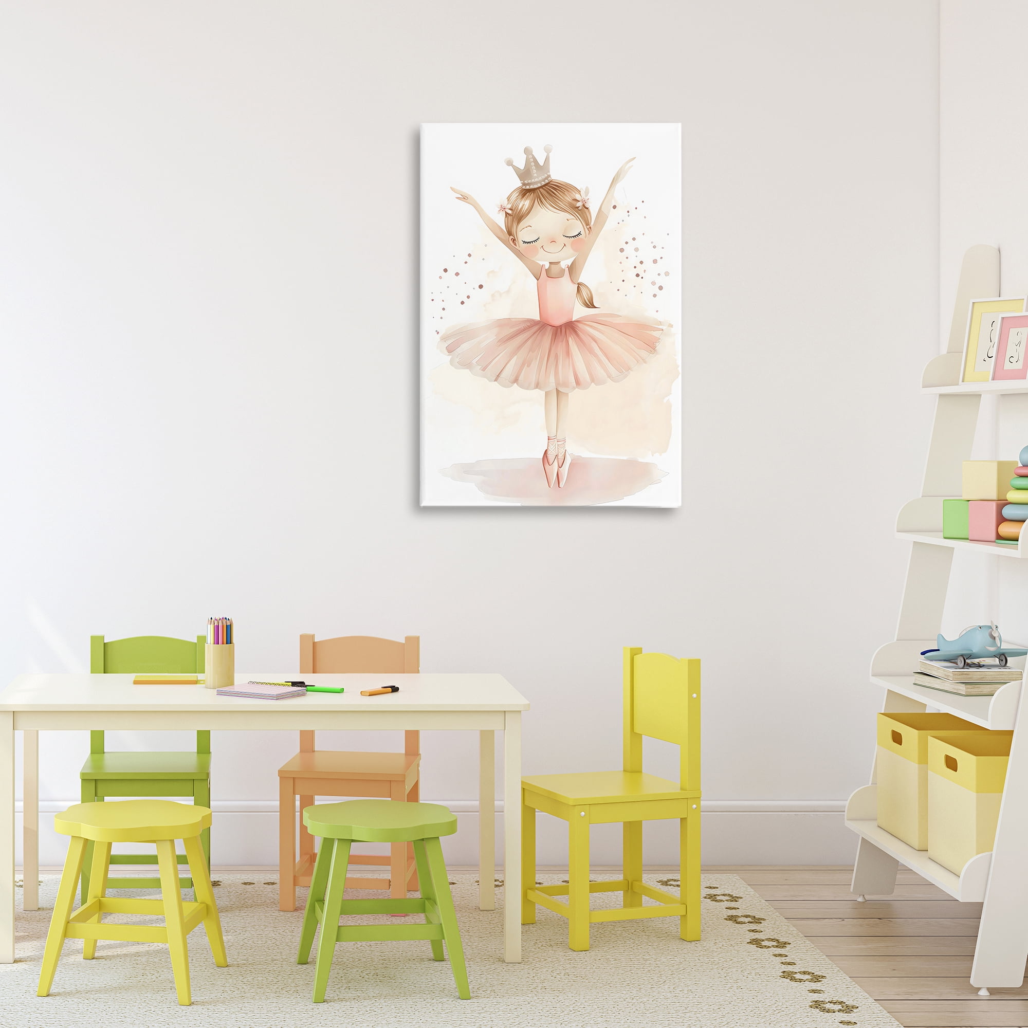 Stupell Industries Crowned Ballerina with Flowers Canvas Wall Art, design by Creative Studio