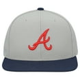 thumbnail image 2 of Men's Mitchell & Ness Gray Atlanta Braves Basic Flip Snapback Hat, 2 of 5
