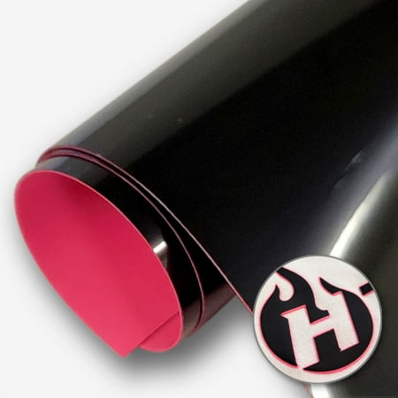 HTV4U BoldFlex Heat Transfer Vinyl Black with Neon Pink, 20" x 12" Sheet - 700 Micron Thick Bold Dimension with Flair to Craft, Heat Press, Transfer, Iron on Vinyl for Shirts and Garments