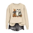 thumbnail image 5 of VKOYWKM Casual Sweatshirt for Women Halloween Ghost Pumpkin Graphic Oversized Sweatshirt Spooky Season Long Sleeve Crew Neck Sweatshirt Holiday Party Pullover, 5 of 6