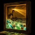 thumbnail image 6 of Coastal Lighthouse Sea Glass Shadow Box Night Light,Beach Sea Decor Ambient Lamp,Handmade Seascape Art Frame Decorative Warm Glow Bedroom Living Room Shelf Entryway Gift, 6 of 6