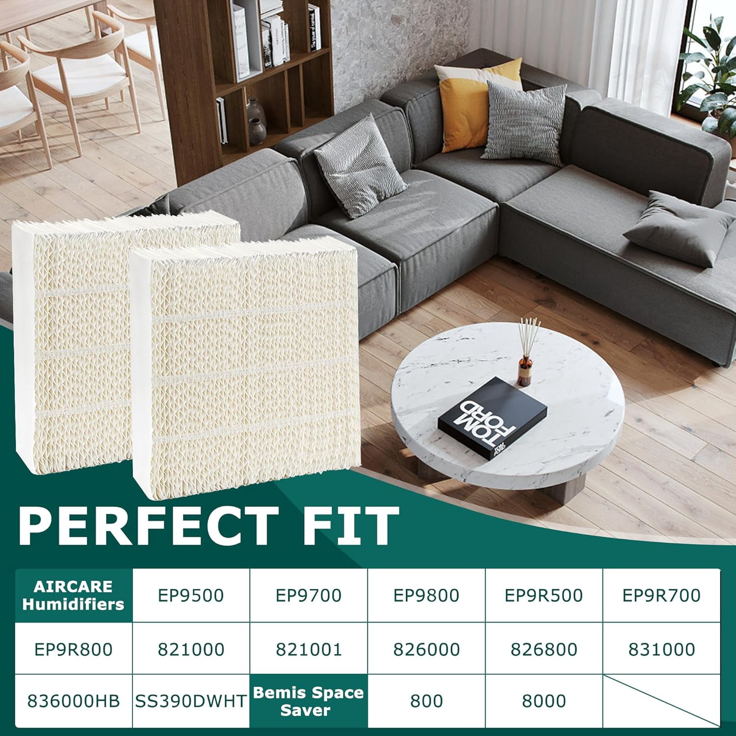 1043  Wick Humidifier Filter 2 Pack -  for Essick  Aircare 831000 EP9500 EP9700 EP9800 826000 821000 826800 and   800 8000 Evaporative Series