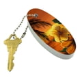 thumbnail image 2 of Beach Sunset Hibiscus Flower Hawaiian Floating Keychain Oval Foam Fishing Boat Buoy Key Float, 2 of 3
