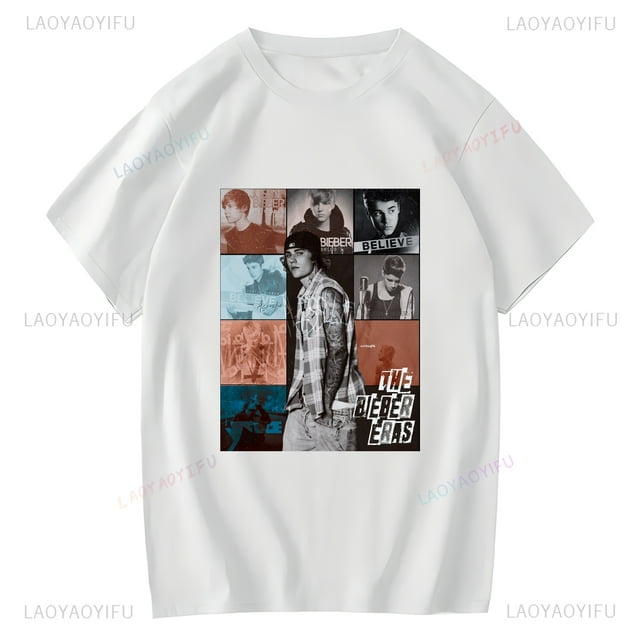 Printemps/été 2024 Nouveau T-shirt Affiche Justin Bieber Col Rond Manches Courtes Mode Décontractée Unisexe Mode Urbaine 7 TTTG