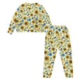 thumbnail image 6 of FOR U DESIGNS Vintage Sunflower Womens Lounge Sets 2 Piece Outfits Long Sleeve Crew Neck Tops and Pants with Pockets Size 2XL Nightwear for Women Sleepwear Fall, 6 of 6