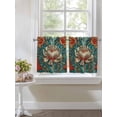 thumbnail image 4 of William Morris Plant Floral 2 Panel Kitchen Curtains for Small Windows, Retro Lotus Flower Leaves Bathroom Tier Curtain, Short Window Treatment for Bedroom/Living Room 55"x36", 4 of 6