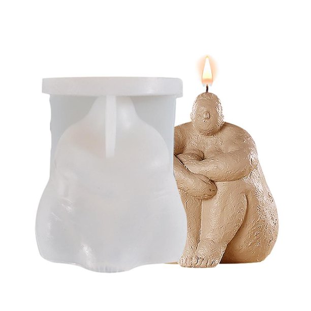 Lady Silicona Cuerpo Vela Molde Yoga Pie Sentado Postura Decoración Artesanía Diy Hecho A Mano Serendint CE007618-02