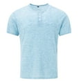 thumbnail image 3 of Xihbxyly Mens Button Tops Casual Loose Fit Crew Neck Short Sleeve Classic Tshirts Mens Dress Shirts Solid Loose Fit Casual Tops Casual for Beach, 3 of 3
