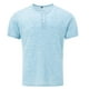 thumbnail image 3 of Camisa Elvqul para Caballero Azul Claro Manga Corta sin Estampado Cuello Redondo Algodón Gym Botones Casual, 3 of 3