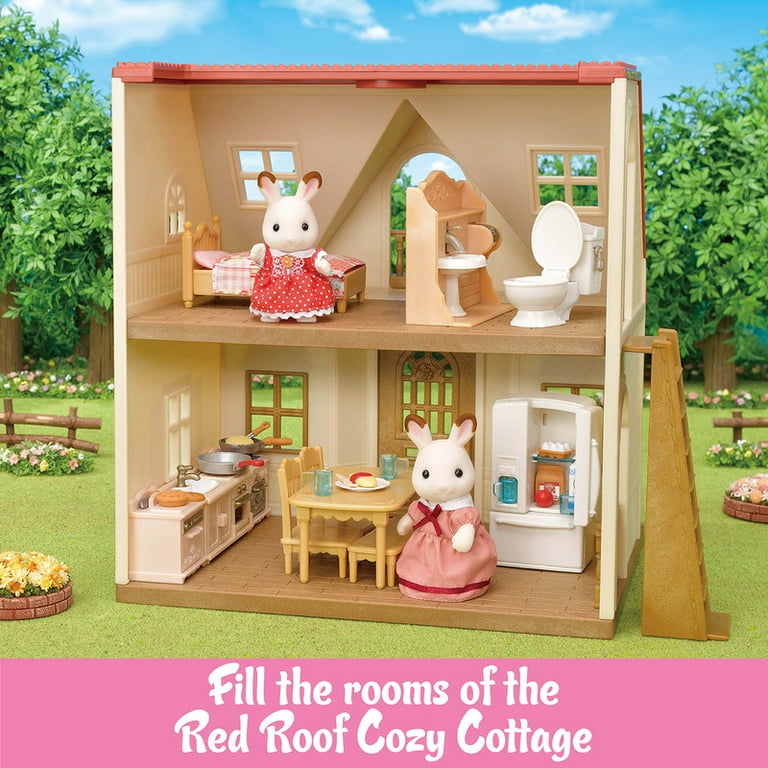 Calico Critters Playful Starter Furniture Set, Dollhouse Furniture Set with Figure and Working Appliances