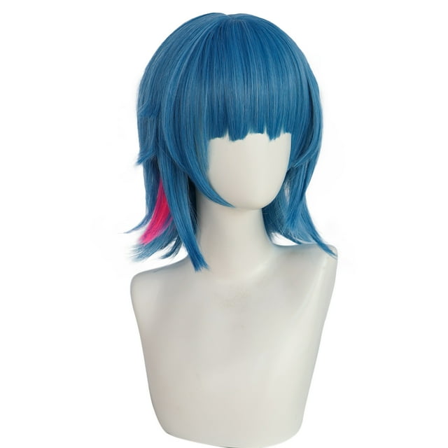 Disfraz de anime Cosplay Wig Jinxs para fiesta de Halloween, 33 cm