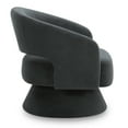 thumbnail image 4 of CHITA Swivel Fabric Accent Chair with Open Back&Wood Base,Modern Armchairs for Living Room Bedroom,Dark Gray, 4 of 9