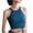 Blue, variant on Built in Bra Tank Tops for Women Workout Yoga Top Summer Halter High Neck Seamless Basic Sleeveless Athletic Running Shirts