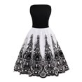 thumbnail image 4 of Vintage 50s Floral Swing Dress Vestido formal sin mangas de cintura alta para mujer Blanco Negro 4XL 外贸 新款 S S 60S 复古 黑白 - 黑白 绣花 -3XL Sunnimix vestido vintage para mujer, 4 of 8
