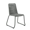 thumbnail image 4 of Armen Living Sydney and Shasta 3 Piece Outdoor Patio 36" Dining Set in Black Eucalyptus Wood and Grey Rope, 4 of 7