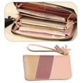 thumbnail image 3 of Large Capacity Travel Wallet, Multi Card Holder Zip Around Clutch Wallet-pink, 3 of 5