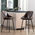 thumbnail image 2 of Porthos Home Ula Counter Stools, PU Leather Upholstery, Iron Legs (Set of 2), 2 of 8