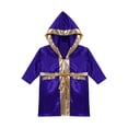thumbnail image 4 of Alvivi Robe de Boxe pour Garçons Enfants Art Martial Muay Thai Uniforme Manches Longues Kick Boxe Robe à Capuche Tenues Violet 16, 4 of 7