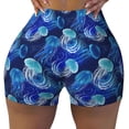 thumbnail image 2 of Pofeuu Glowing Jellyfish Pattern Print Workout Shorts for Women Scrunch Butt Lifting High Waisted Yoga Gym Seamless Booty Biker Shorts-Small, 2 of 8