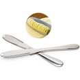 thumbnail image 1 of Cuchillo para mantequilla 3 en 1, clip para mantequilla multifuncional de acero inoxidable y esparcidor con bordes dentados, ranuras trituradas para cortar verduras, frutas y verduras, 1 of 5