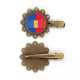 thumbnail image 1 of Rumania bandera del pais nombre Tocado de pieza de pelo de horquilla de flor de metal vintage, 1 of 3