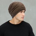 thumbnail image 4 of Men Hat Rhombus Pattern Plush Lining Autumn Winter Solid Color Korean Style Fedora for Outdoor, 4 of 10
